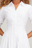 Jonathan Simkhai Dresses Jazz Balloon Pintuck Midi Dress in White