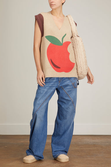 JW Anderson Sweaters Apple V-Neck Vest in Beige