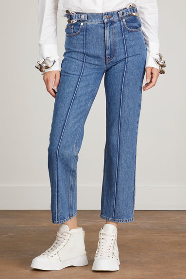 JW Anderson Jeans Chain Link Slim Jeans in Light Blue