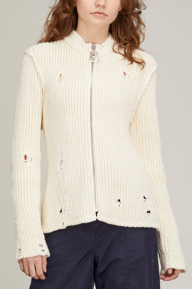 JW Anderson Sweaters Distressed Cardigan in Off White