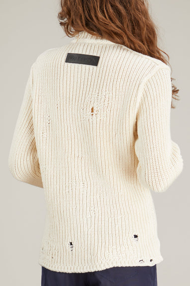 JW Anderson Sweaters Distressed Cardigan in Off White
