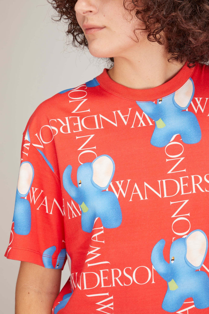 Shop JW Anderson Elephant-Embroidered Logo T-Shirt