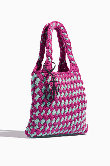 JW Anderson Top Handle Bags Flat Knitted Shopper Bag in Purple/Mint