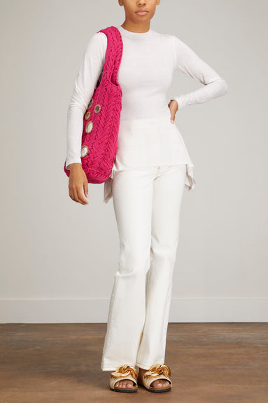 JW Anderson Tops Mock Neck Handkerchief Top in Off White