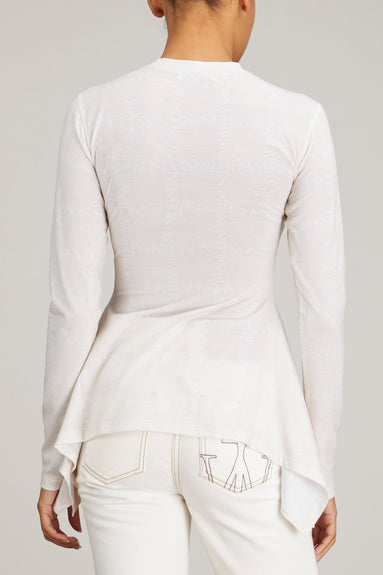 JW Anderson Tops Mock Neck Handkerchief Top in Off White