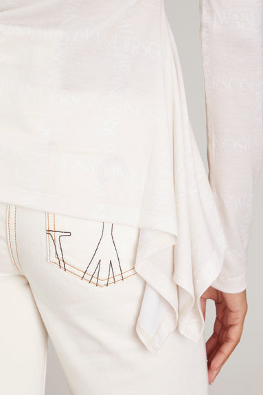 JW Anderson Tops Mock Neck Handkerchief Top in Off White