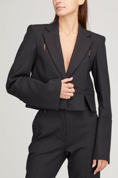 JW Anderson Jackets Cropped Slit Jacket in Black