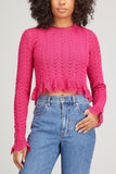 JW Anderson Tops Long Sleeve Crochet Top in Pink