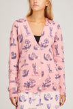 Kerri Rosenthal Sweaters Melvin Cardi Good Roots Toile in Rhubarb