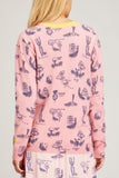 Kerri Rosenthal Sweaters Melvin Cardi Good Roots Toile in Rhubarb