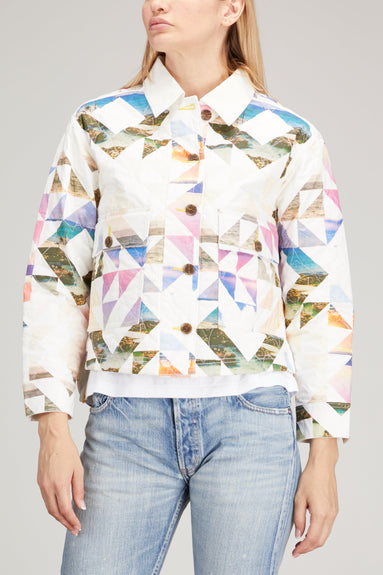 Kerri Rosenthal Jackets Quilt Shirt Jacket in Beach