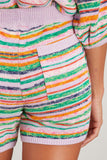 Kerri Rosenthal Shorts The Velo Shorty in Messy Stripe Multi Kerri Rosenthal The Velo Shorty in Messy Stripe Multi