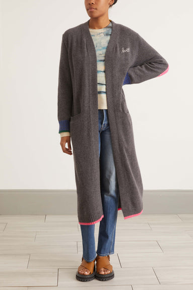 Kerri Rosenthal Sweaters Patchwork Love Super Long Cardigan in Carbon Kerri Rosenthal Patchwork Love Super Long Cardigan in Carbon