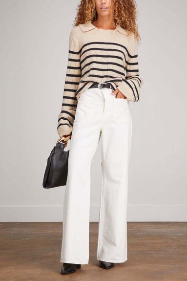 Khaite Sweaters Mateo Sweater in Butter/Black Stripe
