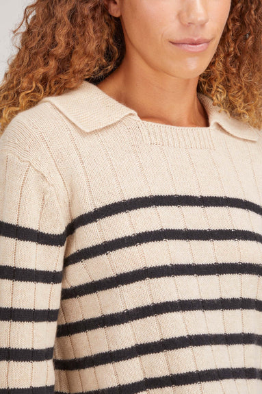 Khaite Sweaters Mateo Sweater in Butter/Black Stripe