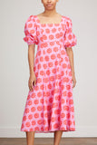 Kitri Dresses Deborah Midi Dress in Pink Geo Floral