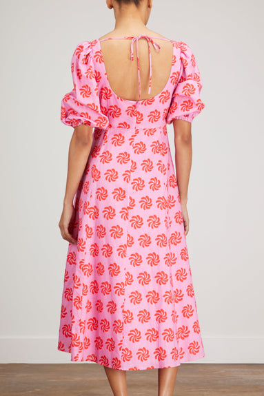 Kitri Dresses Deborah Midi Dress in Pink Geo Floral