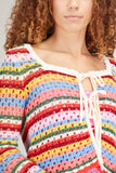 Kitri Tops Dionne Blanket Stripe Cardigan in Multi