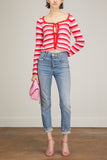 Kitri Tops Dionne Knit Cardigan in Pink Stripe Kitri Dionne Knit Cardigan in Pink Stripe