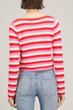 Kitri Tops Dionne Knit Cardigan in Pink Stripe Kitri Dionne Knit Cardigan in Pink Stripe