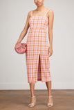 Kitri Dresses Mara Midi Dress in Orange and Pink Check