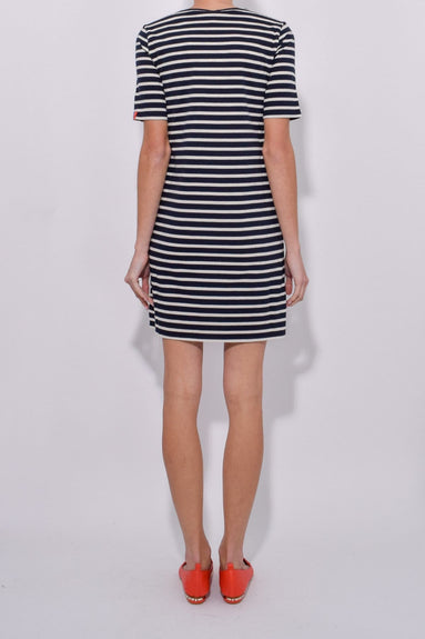 KULE Clothing The Tee Dress in Navy/Cream