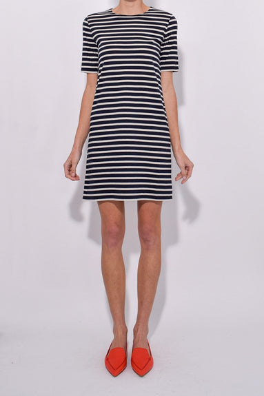 KULE Clothing The Tee Dress in Navy/Cream