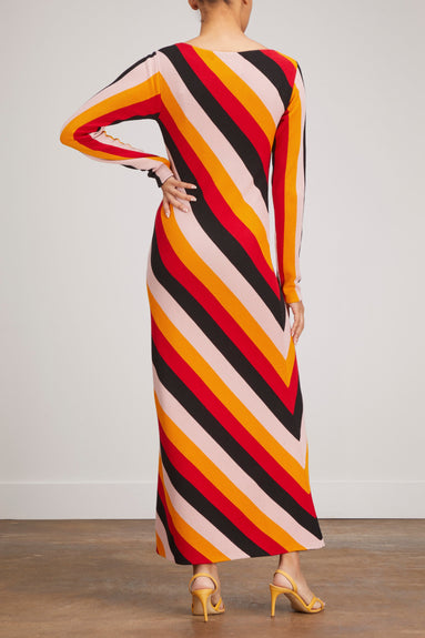 La Double J Dresses Knit Swing Dress in Black Stripes