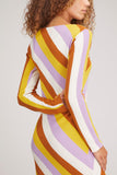 La Double J Dresses Knit Swing Dress in White Stripes