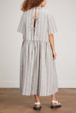 Lara Krude Dresses Fannie Dress in Grey with White Stripes