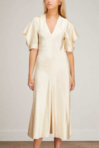 Lee Mathews Dresses Lambert Midi Dress in Natural