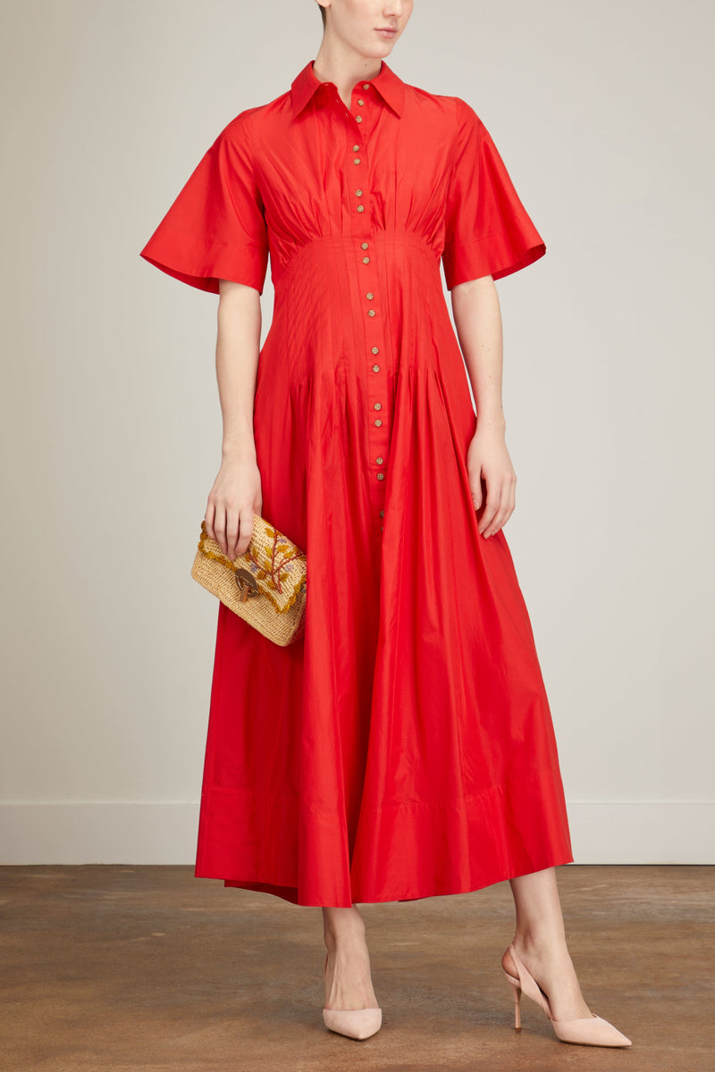 Lee Mathews Peony Shirt Dress in Ruby – Hampden Clothing