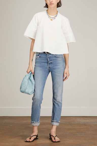 Lee Mathews Tops Posey Tee in White Lee Mathews Posey Tee in White