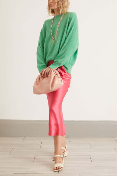 Lee Mathews Skirts Stella Silk Satin Skirt in Fuschia