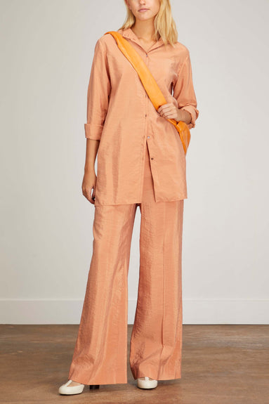 Lemaire Tops Officer Collar Shirt in Coral Lemaire Officer Collar Shirt in Coral