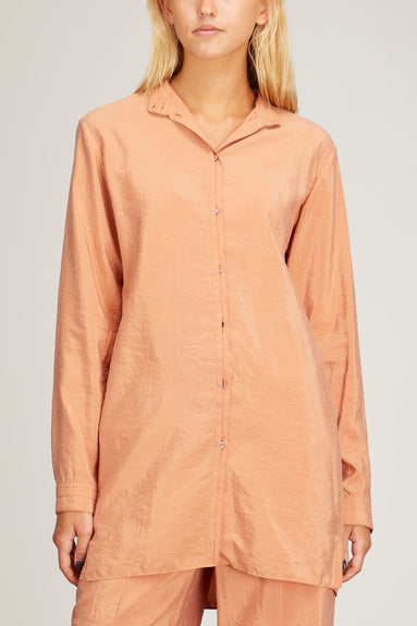 Lemaire Tops Officer Collar Shirt in Coral Lemaire Officer Collar Shirt in Coral