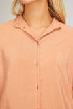 Lemaire Tops Officer Collar Shirt in Coral Lemaire Officer Collar Shirt in Coral