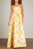 Leo Lin Cocktail Dresses Marguerite Maxi Dress in Anemone Print in Ginger Leo Lin Marguerite Maxi Dress in Anemone Print in Ginger