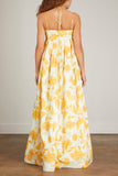 Leo Lin Cocktail Dresses Marguerite Maxi Dress in Anemone Print in Ginger Leo Lin Marguerite Maxi Dress in Anemone Print in Ginger