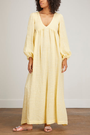 Lisa Marie Fernandez Dresses Carolyn Dress in Pale Yellow Stripe