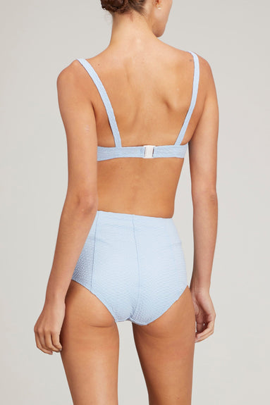 Lisa Marie Fernandez Swimwear Balconnette High Waist Bikini in Vintage Blue Seersucker Lisa Marie Fernandez Balconnette High Waist Bikini in Vintage Blue Seersucker