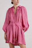 Lisa Marie Fernandez Dresses Poet Mini Dress in Fuchsia/White Lisa Marie Fernandez Poet Mini Dress in Fuchsia/White