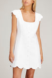 Lisa Marie Fernandez Dresses Scallop Cap Sleeveless Dress in White Swiss Dot Lisa Marie Fernandez Scallop Cap Sleeveless Dress in White Swiss Dot