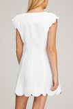 Lisa Marie Fernandez Dresses Scallop Cap Sleeveless Dress in White Swiss Dot Lisa Marie Fernandez Scallop Cap Sleeveless Dress in White Swiss Dot