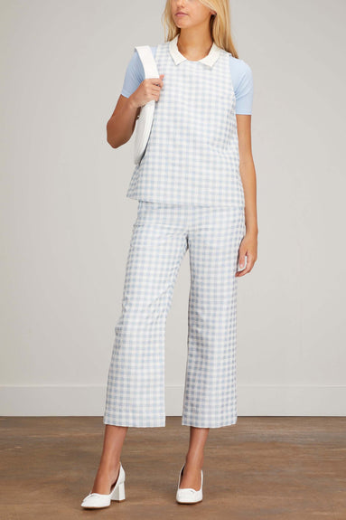 Lisa Marie Fernandez Tops Sleeveless Trapeze Top in Vintage Blue Gingham Lisa Marie Fernandez Sleeveless Trapeze Top in Vintage Blue Gingham