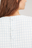 Lisa Marie Fernandez Tops Trapeze T-Shirt in Vintage Blue Check