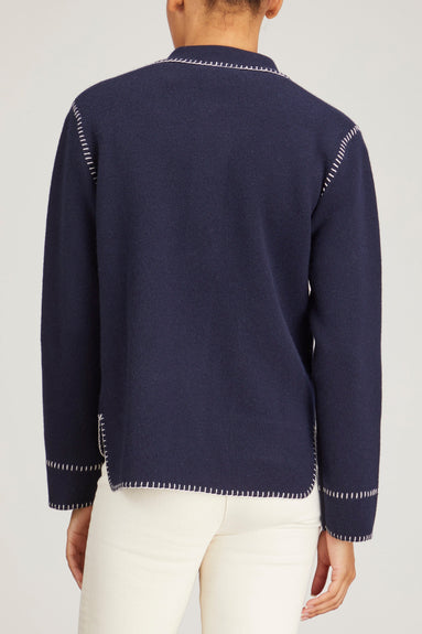 Lisa Yang Sweaters Bily Cardigan in Navy