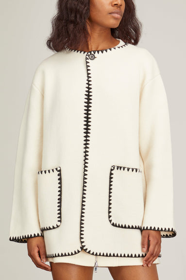 Lisa Yang Sweaters Joline Cardigan in Cream