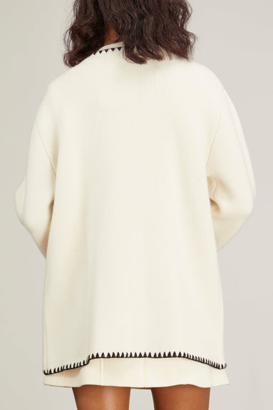 Lisa Yang Sweaters Joline Cardigan in Cream