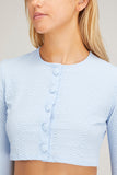 Lisa Marie Fernandez Sweaters Cardigan in Vintage Blue Seersucker